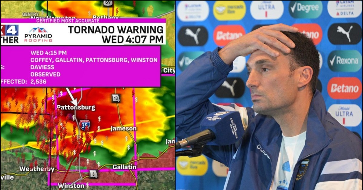Un tornado amenaza a Kansas, a pocos kilómetros de la concentración Argentina