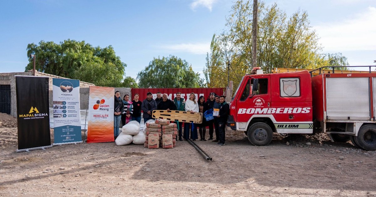 Minería con impacto local: Hualilán y sus contratistas equiparon a los Bomberos y a la Biblioteca de Ullum