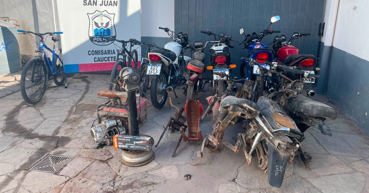 Golpe al negocio de las motos ilegales: 14 allanamientos en Caucete, 10 rodados secuestrados y un taller clandestino desbaratado