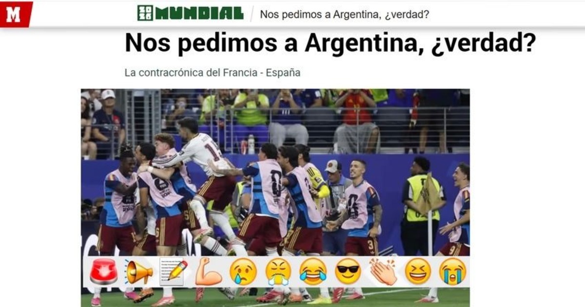 Un reconocido medio español publicó una desafiante crónica: Nos pedimos a Argentina, ¿verdad?