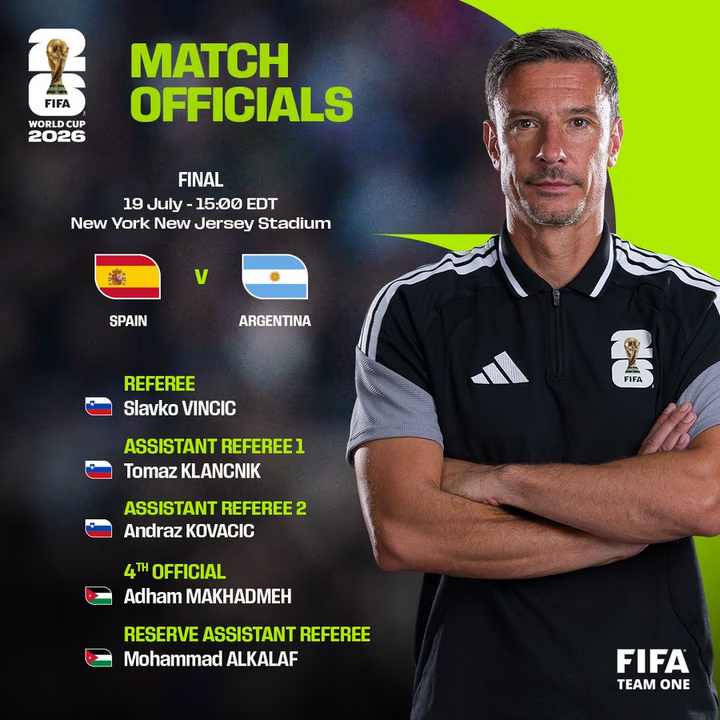 Atención, Argentina: la gran final del Mundial 2026 ya tiene árbitro designado- Atención, Argentina: la gran final del Mundial 2026 ya tiene árbitro designado