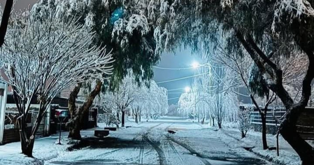 Con una intensa nevada, Barreal mostró la mejor cara del invierno y emitieron nuevos alertas por el fenómeno