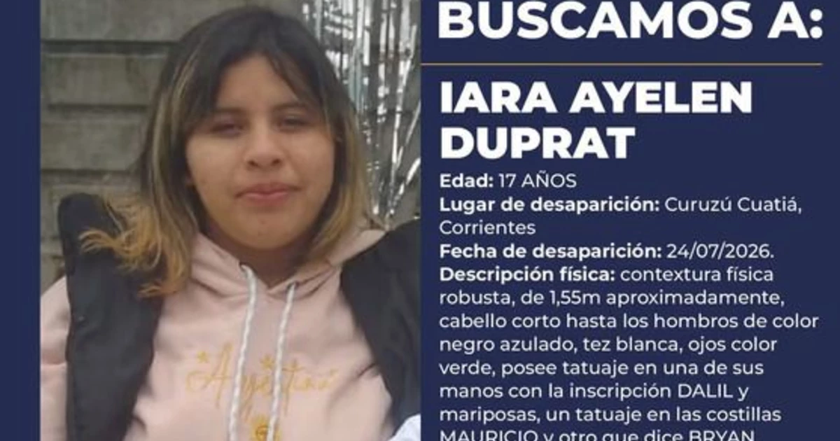 Alerta Sofía por una joven de 17 años desaparecida desde el viernes en Corrientes